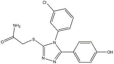 2-{[4-(3-chlorophenyl)-5-(4-hydroxyphenyl)-4H-1,2,4-triazol-3-yl]sulfanyl}acetamide,,结构式