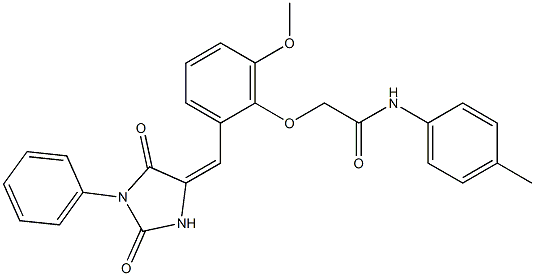  2-{2-[(2,5-dioxo-1-phenylimidazolidin-4-ylidene)methyl]-6-methoxyphenoxy}-N-(4-methylphenyl)acetamide