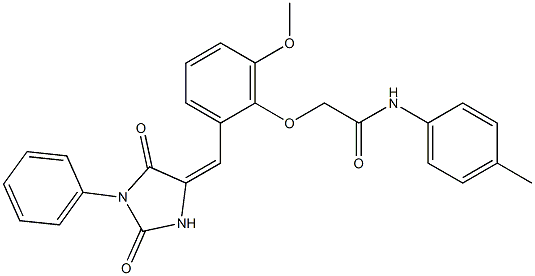 2-{2-[(2,5-dioxo-1-phenylimidazolidin-4-ylidene)methyl]-6-methoxyphenoxy}-N-(4-methylphenyl)acetamide