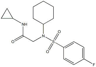 2-{cyclohexyl[(4-fluorophenyl)sulfonyl]amino}-N-cyclopropylacetamide,,结构式