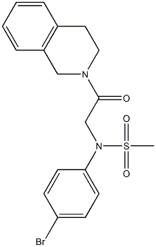 N-(4-bromophenyl)-N-[2-(3,4-dihydro-2(1H)-isoquinolinyl)-2-oxoethyl]methanesulfonamide,,结构式