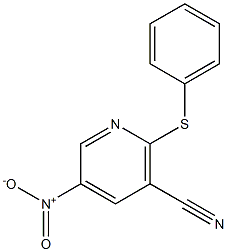 5-nitro-2-(phenylsulfanyl)nicotinonitrile Struktur