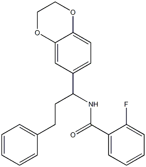 N-[1-(2,3-dihydro-1,4-benzodioxin-6-yl)-3-phenylpropyl]-2-fluorobenzamide Structure