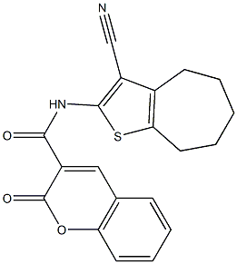 N-(3-cyano-5,6,7,8-tetrahydro-4H-cyclohepta[b]thien-2-yl)-2-oxo-2H-chromene-3-carboxamide Structure
