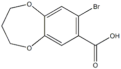 8-bromo-3,4-dihydro-2H-1,5-benzodioxepine-7-carboxylic acid 化学構造式