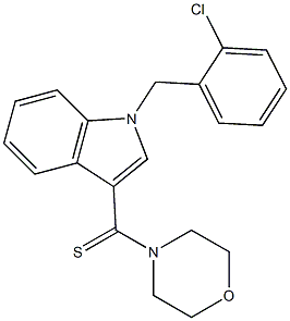 1-(2-chlorobenzyl)-3-(4-morpholinylcarbothioyl)-1H-indole 结构式
