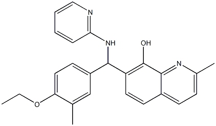 7-[(4-ethoxy-3-methylphenyl)(2-pyridinylamino)methyl]-2-methyl-8-quinolinol Structure