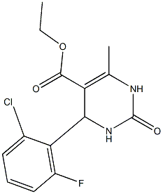 ethyl 4-(2-chloro-6-fluorophenyl)-6-methyl-2-oxo-1,2,3,4-tetrahydro-5-pyrimidinecarboxylate,,结构式