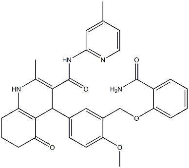  4-(3-{[2-(aminocarbonyl)phenoxy]methyl}-4-methoxyphenyl)-2-methyl-N-(4-methylpyridin-2-yl)-5-oxo-1,4,5,6,7,8-hexahydroquinoline-3-carboxamide