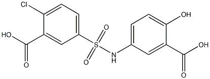 5-[(3-carboxy-4-hydroxyanilino)sulfonyl]-2-chlorobenzoic acid Structure