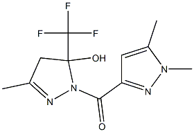 1-[(1,5-dimethyl-1H-pyrazol-3-yl)carbonyl]-3-methyl-5-(trifluoromethyl)-4,5-dihydro-1H-pyrazol-5-ol,,结构式