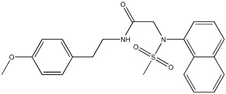 N-[2-(4-methoxyphenyl)ethyl]-2-[(methylsulfonyl)(1-naphthyl)amino]acetamide,,结构式