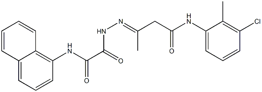 N-(3-chloro-2-methylphenyl)-3-{[(1-naphthylamino)(oxo)acetyl]hydrazono}butanamide Struktur