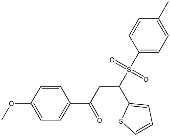 1-(4-methoxyphenyl)-3-[(4-methylphenyl)sulfonyl]-3-thien-2-ylpropan-1-one 化学構造式