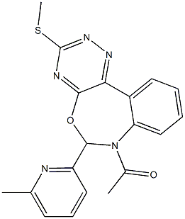 7-acetyl-6-(6-methyl-2-pyridinyl)-3-(methylsulfanyl)-6,7-dihydro[1,2,4]triazino[5,6-d][3,1]benzoxazepine Structure