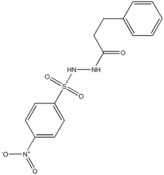 4-nitro-N'-(3-phenylpropanoyl)benzenesulfonohydrazide 化学構造式