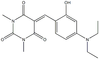 5-[4-(diethylamino)-2-hydroxybenzylidene]-1,3-dimethyl-2,4,6(1H,3H,5H)-pyrimidinetrione 结构式