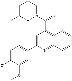 2-(3,4-dimethoxyphenyl)-4-[(3-methyl-1-piperidinyl)carbonyl]quinoline,,结构式