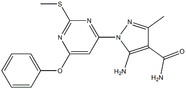 5-amino-3-methyl-1-[2-(methylsulfanyl)-6-phenoxy-4-pyrimidinyl]-1H-pyrazole-4-carboxamide Structure