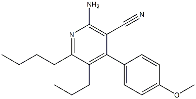 2-amino-6-butyl-4-(4-methoxyphenyl)-5-propylnicotinonitrile 化学構造式