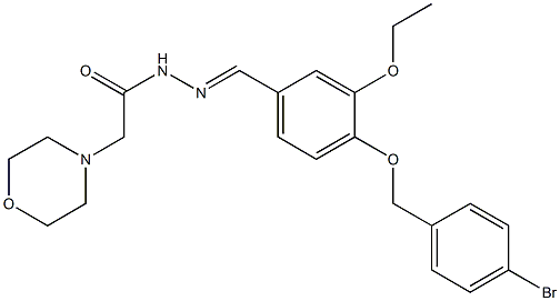 N'-{4-[(4-bromobenzyl)oxy]-3-ethoxybenzylidene}-2-(4-morpholinyl)acetohydrazide Struktur