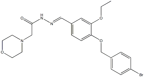 N'-{4-[(4-bromobenzyl)oxy]-3-ethoxybenzylidene}-2-(4-morpholinyl)acetohydrazide Structure