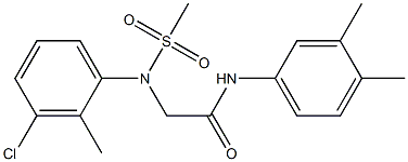 2-[3-chloro-2-methyl(methylsulfonyl)anilino]-N-(3,4-dimethylphenyl)acetamide Struktur