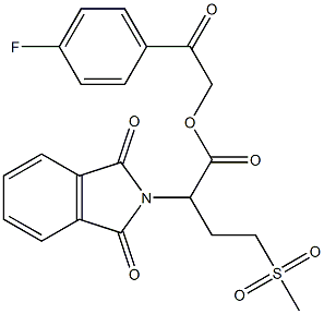 2-(4-fluorophenyl)-2-oxoethyl 2-(1,3-dioxo-1,3-dihydro-2H-isoindol-2-yl)-4-(methylsulfonyl)butanoate Structure