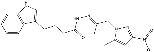 N'-(2-{3-nitro-5-methyl-1H-pyrazol-1-yl}-1-methylethylidene)-4-(1H-indol-3-yl)butanohydrazide