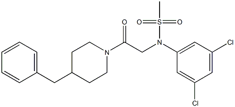 N-[2-(4-benzyl-1-piperidinyl)-2-oxoethyl]-N-(3,5-dichlorophenyl)methanesulfonamide Struktur