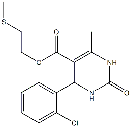 2-(methylsulfanyl)ethyl 4-(2-chlorophenyl)-6-methyl-2-oxo-1,2,3,4-tetrahydro-5-pyrimidinecarboxylate Struktur