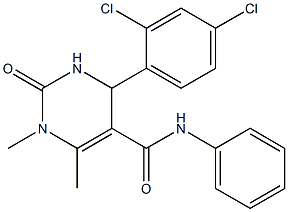 4-(2,4-dichlorophenyl)-1,6-dimethyl-2-oxo-N-phenyl-1,2,3,4-tetrahydro-5-pyrimidinecarboxamide Struktur