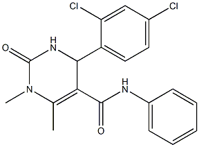 4-(2,4-dichlorophenyl)-1,6-dimethyl-2-oxo-N-phenyl-1,2,3,4-tetrahydro-5-pyrimidinecarboxamide 结构式