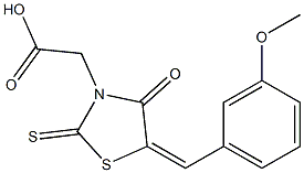 [5-(3-methoxybenzylidene)-4-oxo-2-thioxo-1,3-thiazolidin-3-yl]acetic acid Structure