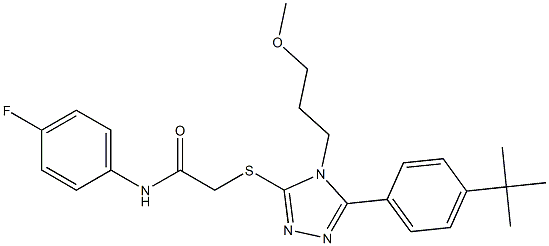 2-{[5-(4-tert-butylphenyl)-4-(3-methoxypropyl)-4H-1,2,4-triazol-3-yl]sulfanyl}-N-(4-fluorophenyl)acetamide Structure