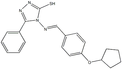 4-{[4-(cyclopentyloxy)benzylidene]amino}-5-phenyl-4H-1,2,4-triazol-3-yl hydrosulfide Structure