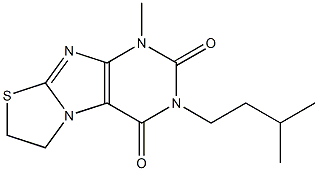 3-isopentyl-1-methyl-6,7-dihydro[1,3]thiazolo[2,3-f]purine-2,4(1H,3H)-dione 结构式