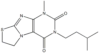 3-isopentyl-1-methyl-6,7-dihydro[1,3]thiazolo[2,3-f]purine-2,4(1H,3H)-dione,,结构式