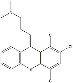 N,N-dimethyl-N-[3-(1,2,4-trichloro-9H-thioxanthen-9-ylidene)propyl]amine 结构式