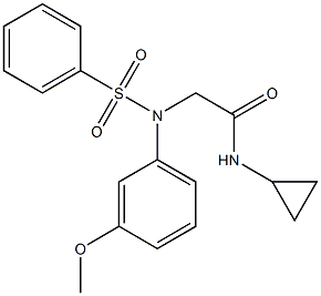 N-cyclopropyl-2-[3-methoxy(phenylsulfonyl)anilino]acetamide 化学構造式