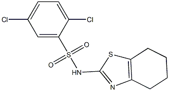 2,5-dichloro-N-(4,5,6,7-tetrahydro-1,3-benzothiazol-2-yl)benzenesulfonamide,,结构式
