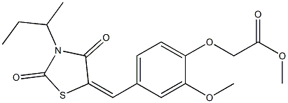  methyl {4-[(3-sec-butyl-2,4-dioxo-1,3-thiazolidin-5-ylidene)methyl]-2-methoxyphenoxy}acetate