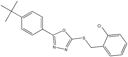 5-(4-tert-butylphenyl)-1,3,4-oxadiazol-2-yl 2-chlorobenzyl sulfide Structure