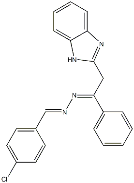4-chlorobenzaldehyde [2-(1H-benzimidazol-2-yl)-1-phenylethylidene]hydrazone 化学構造式