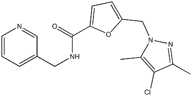5-[(4-chloro-3,5-dimethyl-1H-pyrazol-1-yl)methyl]-N-(3-pyridinylmethyl)-2-furamide|
