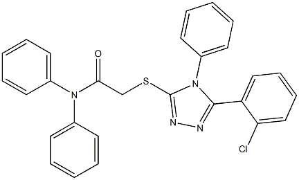 2-{[5-(2-chlorophenyl)-4-phenyl-4H-1,2,4-triazol-3-yl]sulfanyl}-N,N-diphenylacetamide 化学構造式