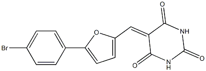 5-{[5-(4-bromophenyl)-2-furyl]methylene}-2,4,6(1H,3H,5H)-pyrimidinetrione Structure