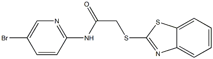 2-(1,3-benzothiazol-2-ylsulfanyl)-N-(5-bromo-2-pyridinyl)acetamide Structure