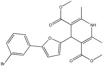 dimethyl 4-[5-(3-bromophenyl)-2-furyl]-2,6-dimethyl-1,4-dihydro-3,5-pyridinedicarboxylate,,结构式