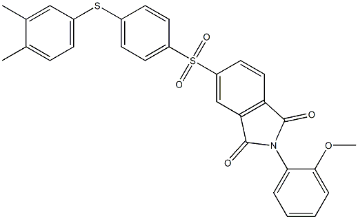 5-({4-[(3,4-dimethylphenyl)sulfanyl]phenyl}sulfonyl)-2-(2-methoxyphenyl)-1H-isoindole-1,3(2H)-dione 化学構造式